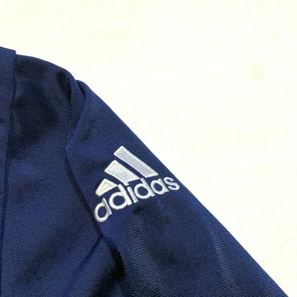 Adidas Full Zip Tracksuit Jacket Three Stripes Logo Golf Athleisure Mock‎ Neck L - Picture 6 of 12